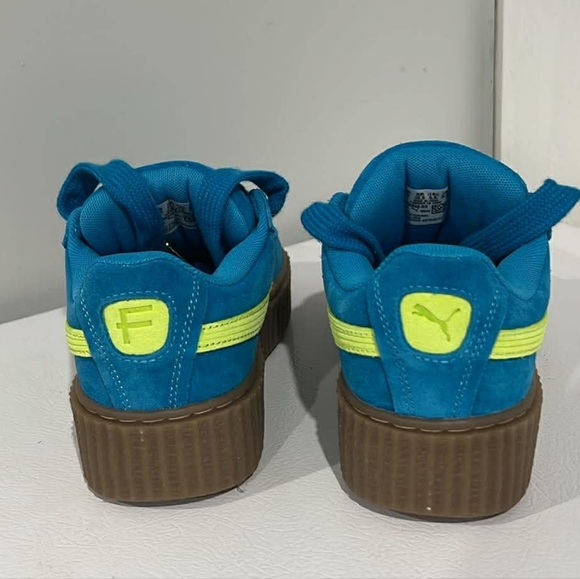 Puma Blue and Neon Green Sneakers - Picture 3 of 6